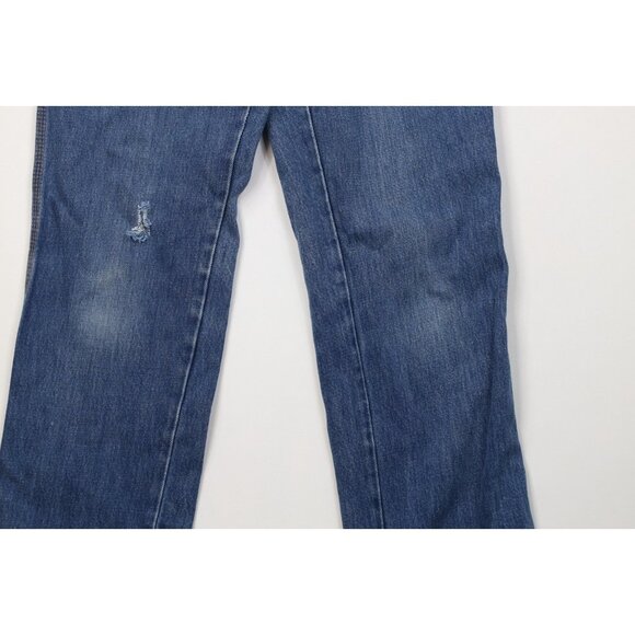 Vtg 80s Calvin Klein Womens 11 Distressed Unhemmed Relaxed Fit Jeans Blue USA - Picture 4 of 16